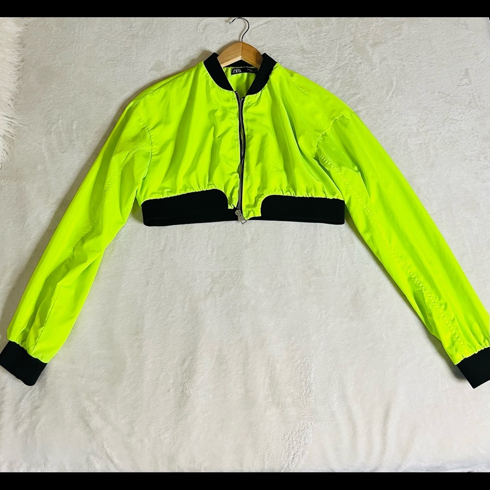Crop Neon Bomber from Zara